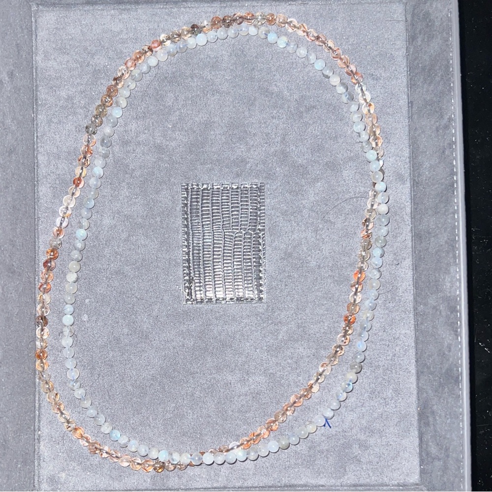 2 Elegant Gray and Brown Beaded Necklaces